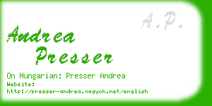 andrea presser business card